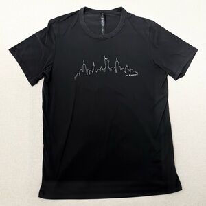 Lululemon Limited Edition NYC Skyline Pima Cotton Blend Black T-Shirt